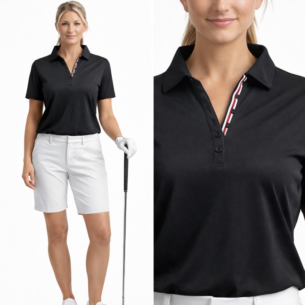 Gordon Cooper Golf Black Polo Meryl Nylon Tshirt XL​​​​​​